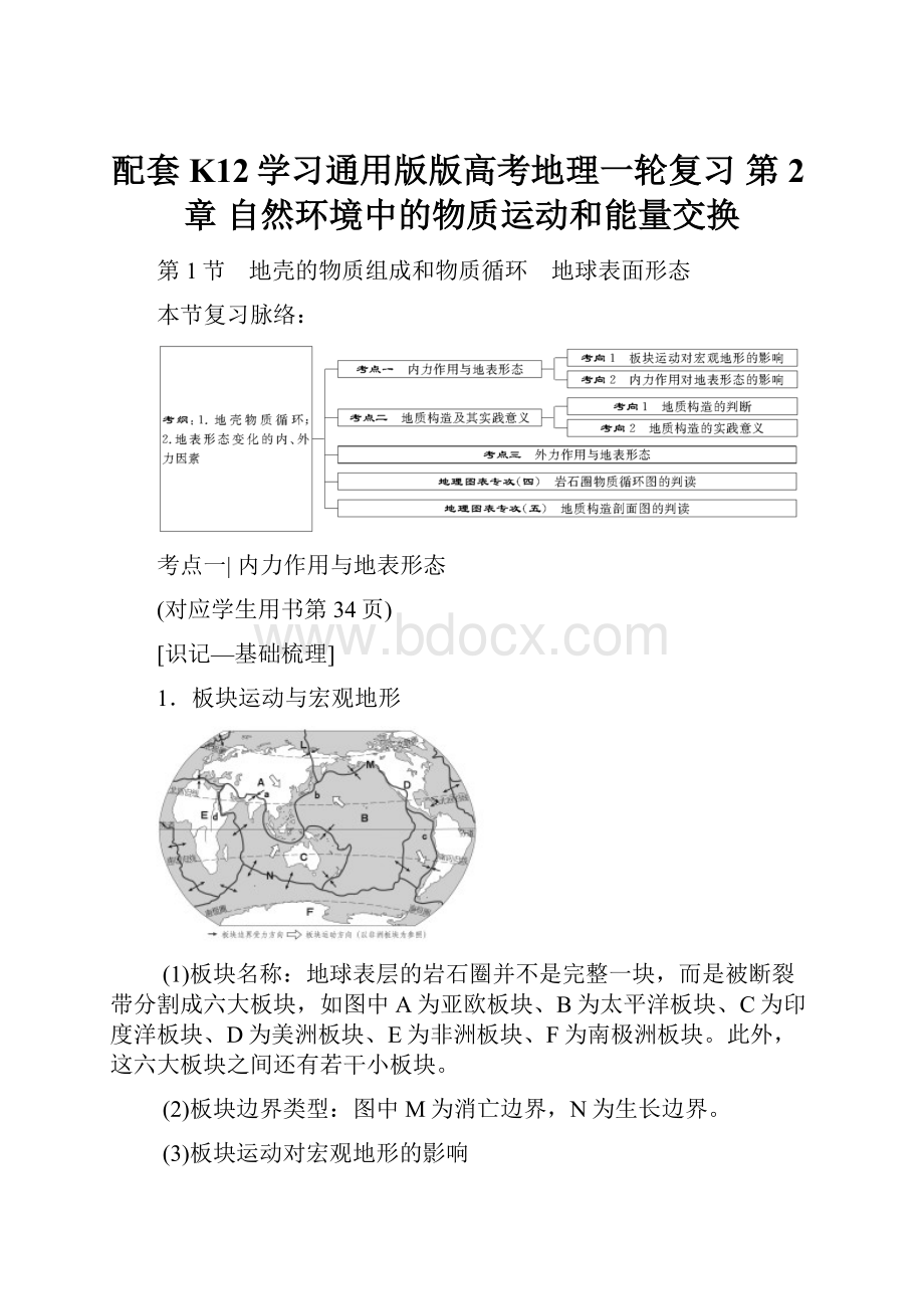 配套K12学习通用版版高考地理一轮复习 第2章 自然环境中的物质运动和能量交换.docx