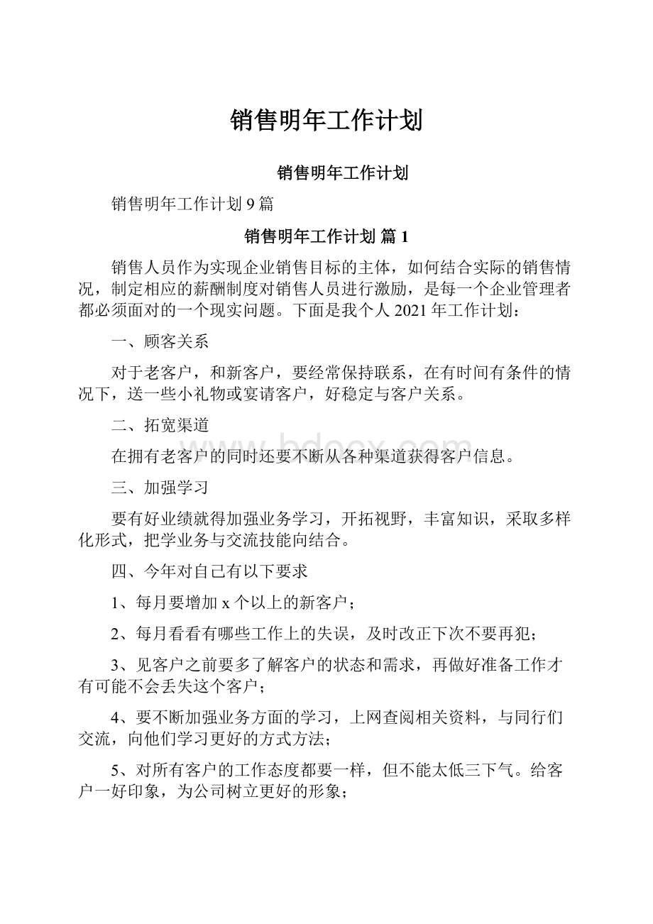 销售明年工作计划.docx