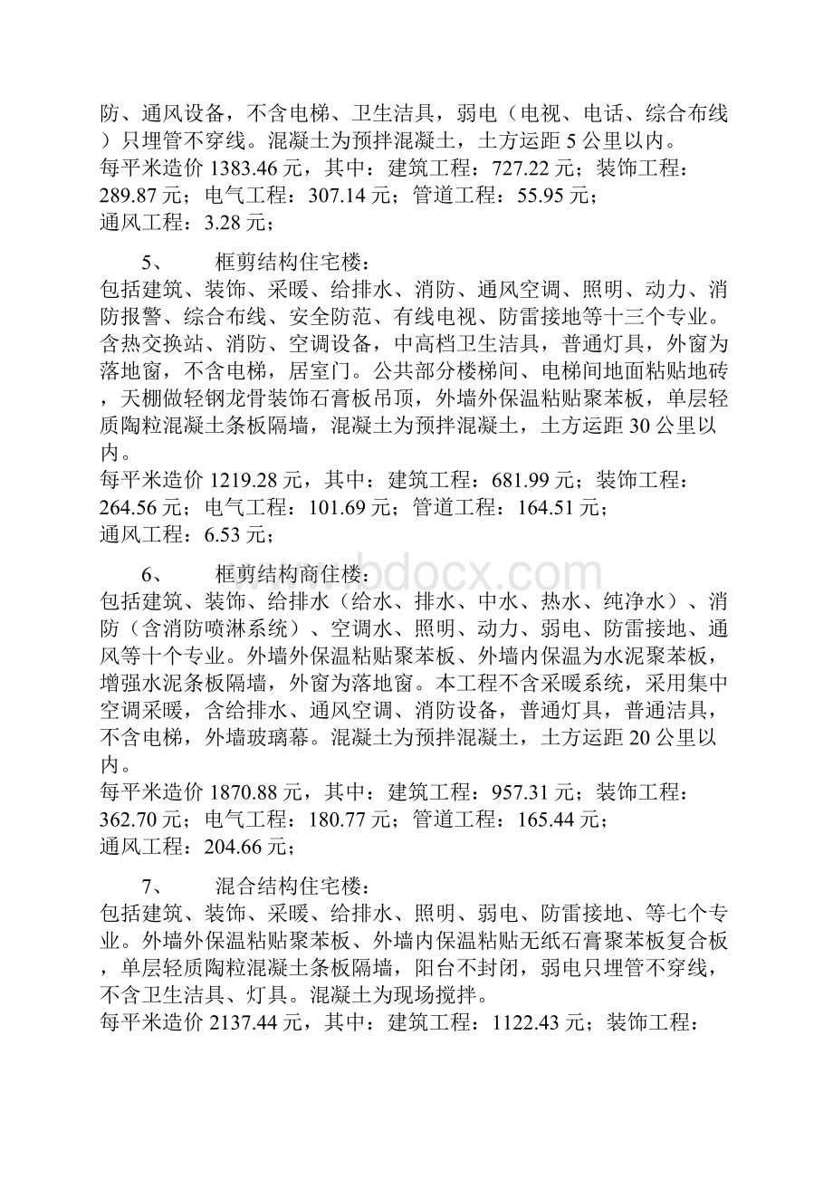 平米造价汇总表.docx_第2页