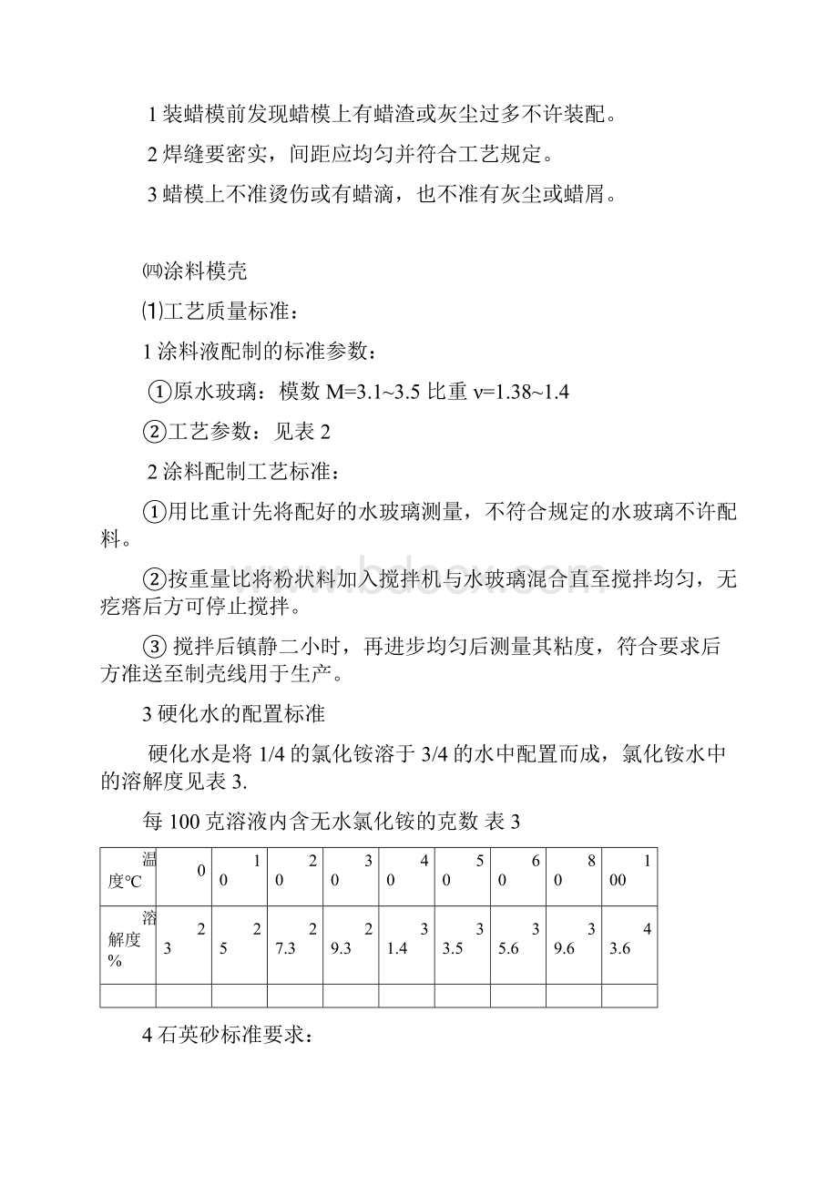 熔模铸造各个工序质量管理组织标准规定要求.docx_第3页