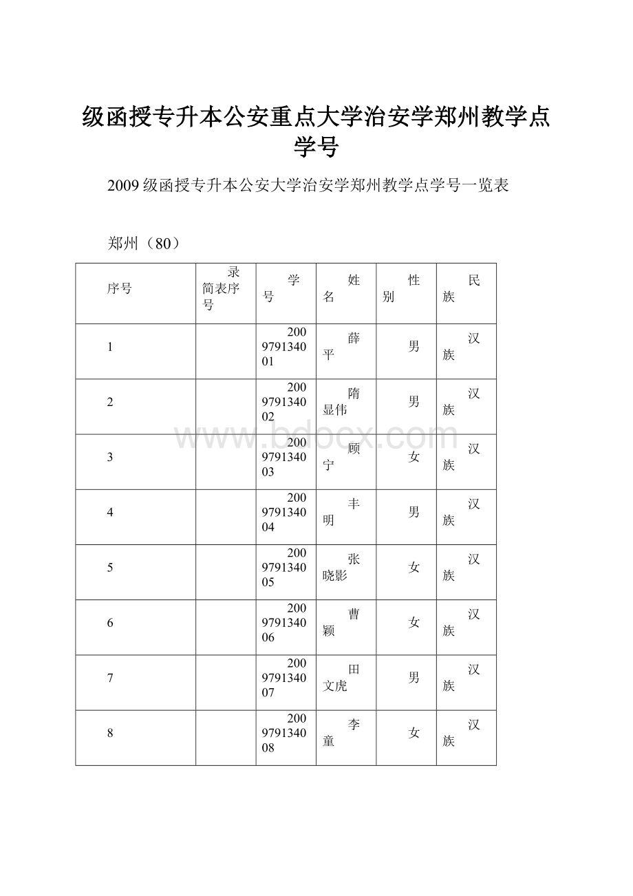 级函授专升本公安重点大学治安学郑州教学点学号.docx_第1页