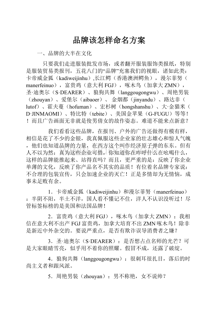 品牌该怎样命名方案.docx