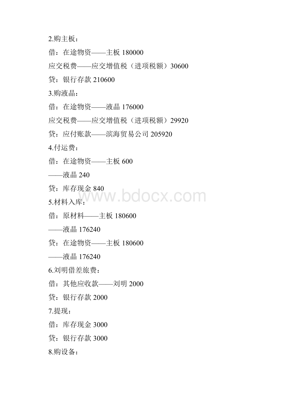 财务会计会计模拟实训+三章参考答案.docx_第2页