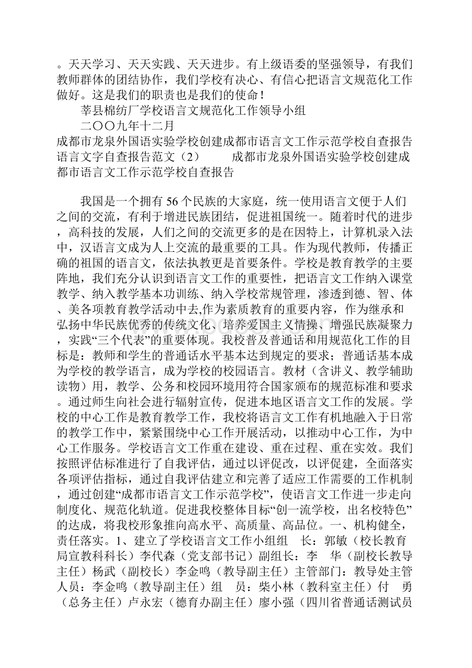 语言文字自查报告范文4篇.docx_第3页