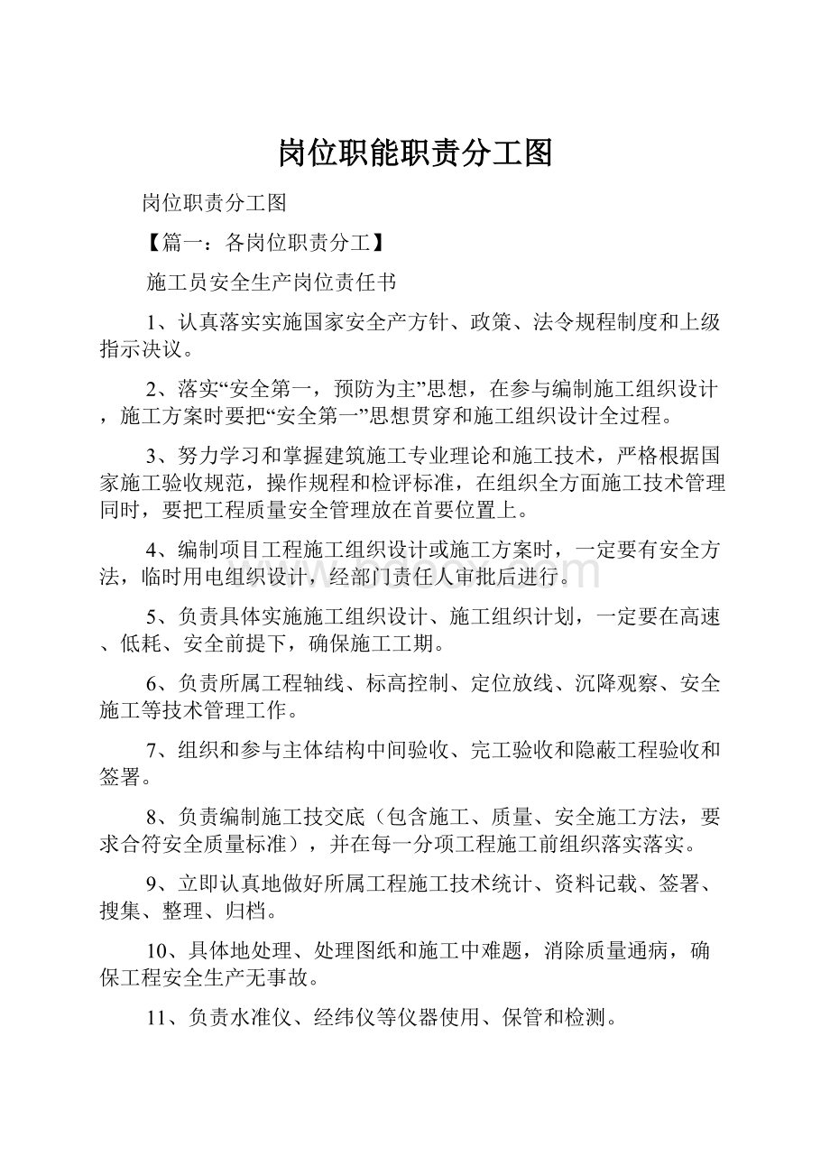 岗位职能职责分工图.docx_第1页