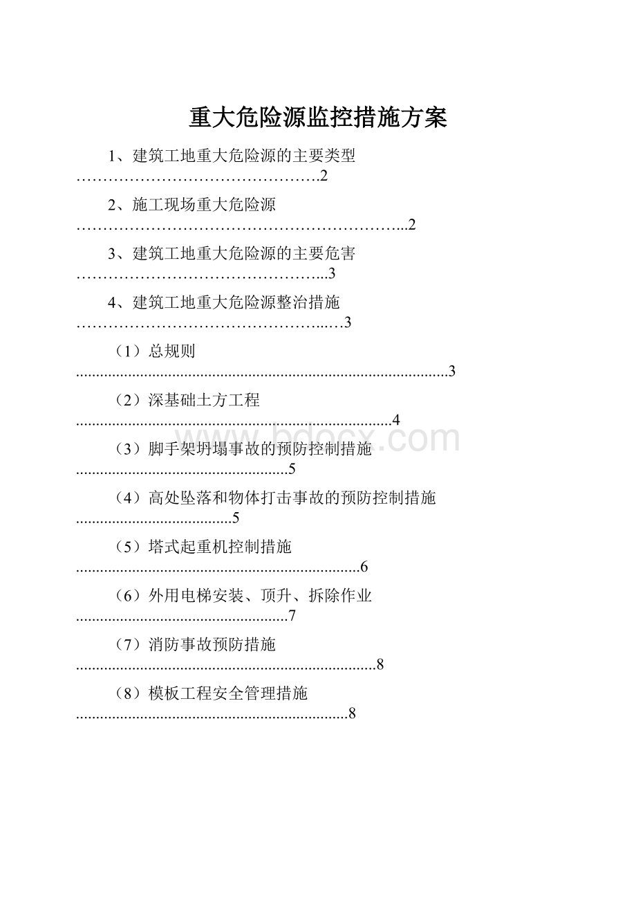 重大危险源监控措施方案.docx