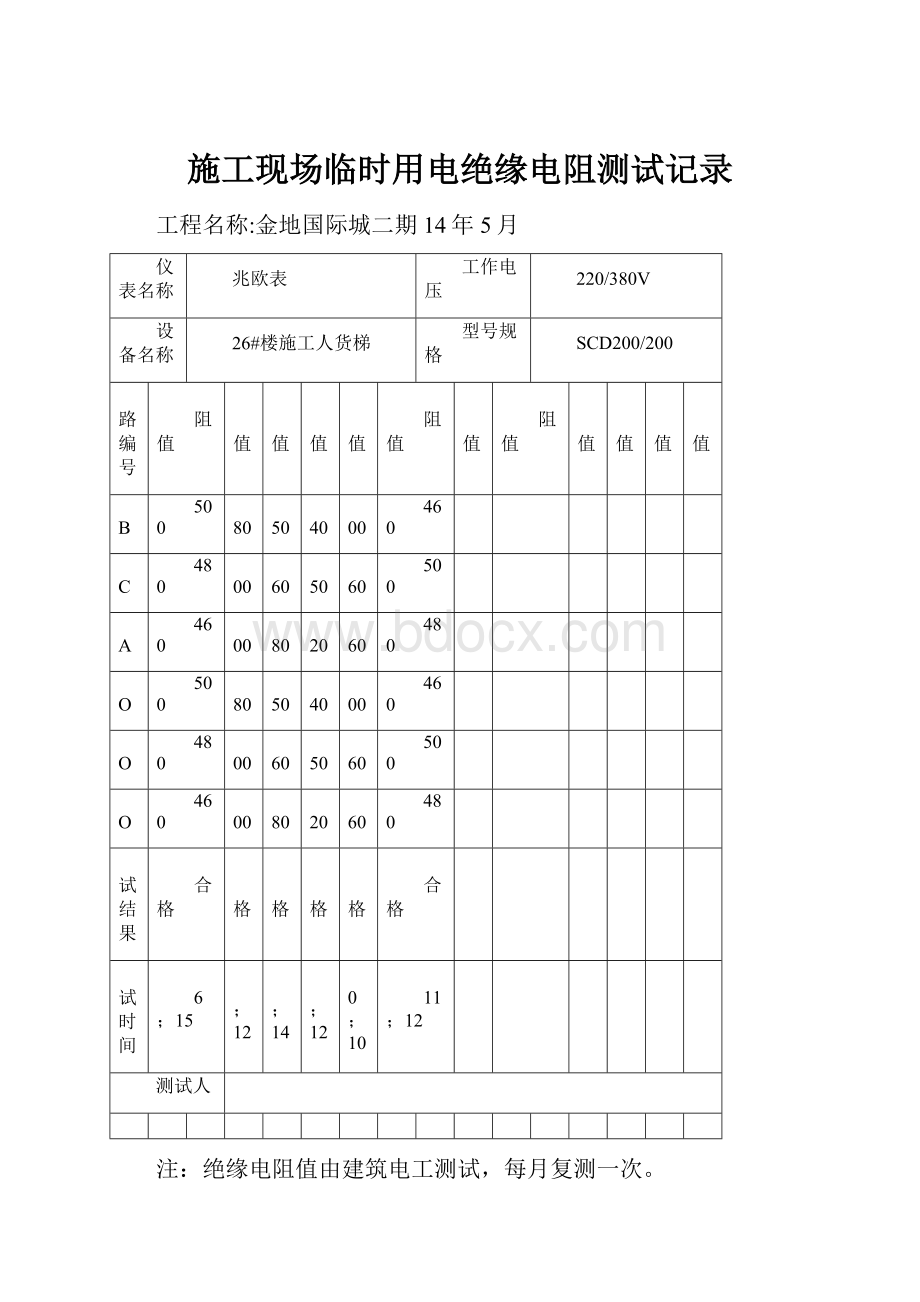 施工现场临时用电绝缘电阻测试记录.docx