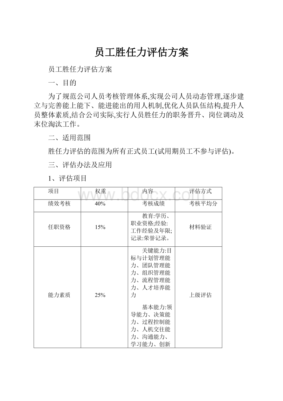 员工胜任力评估方案.docx