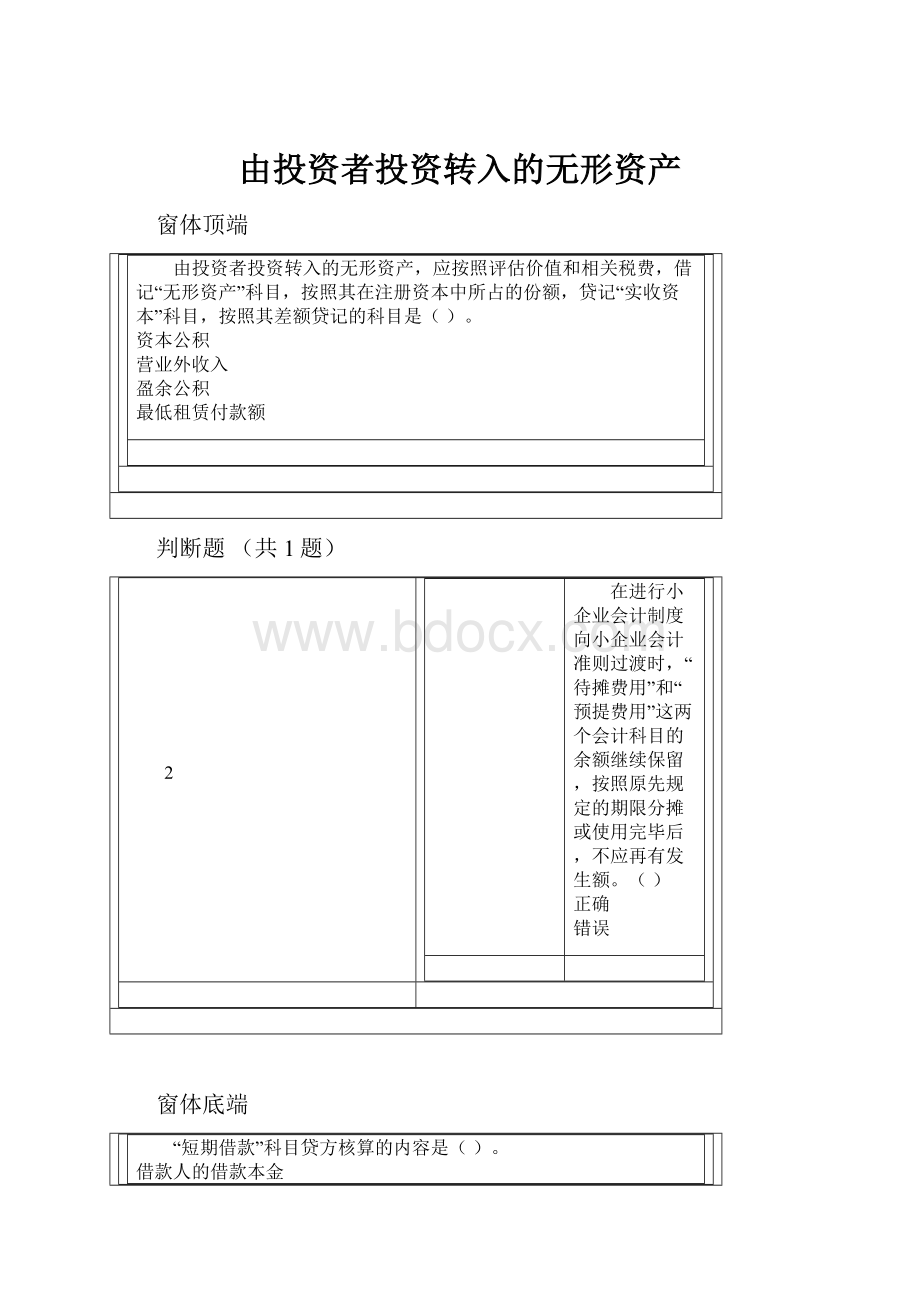 由投资者投资转入的无形资产.docx_第1页