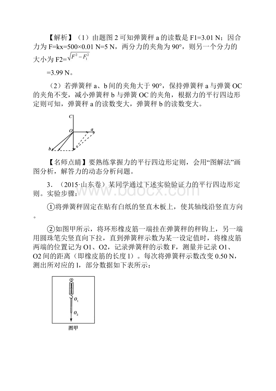 学年高考物理精做05实验验证力的平行四边形定则大题精做2715.docx_第3页