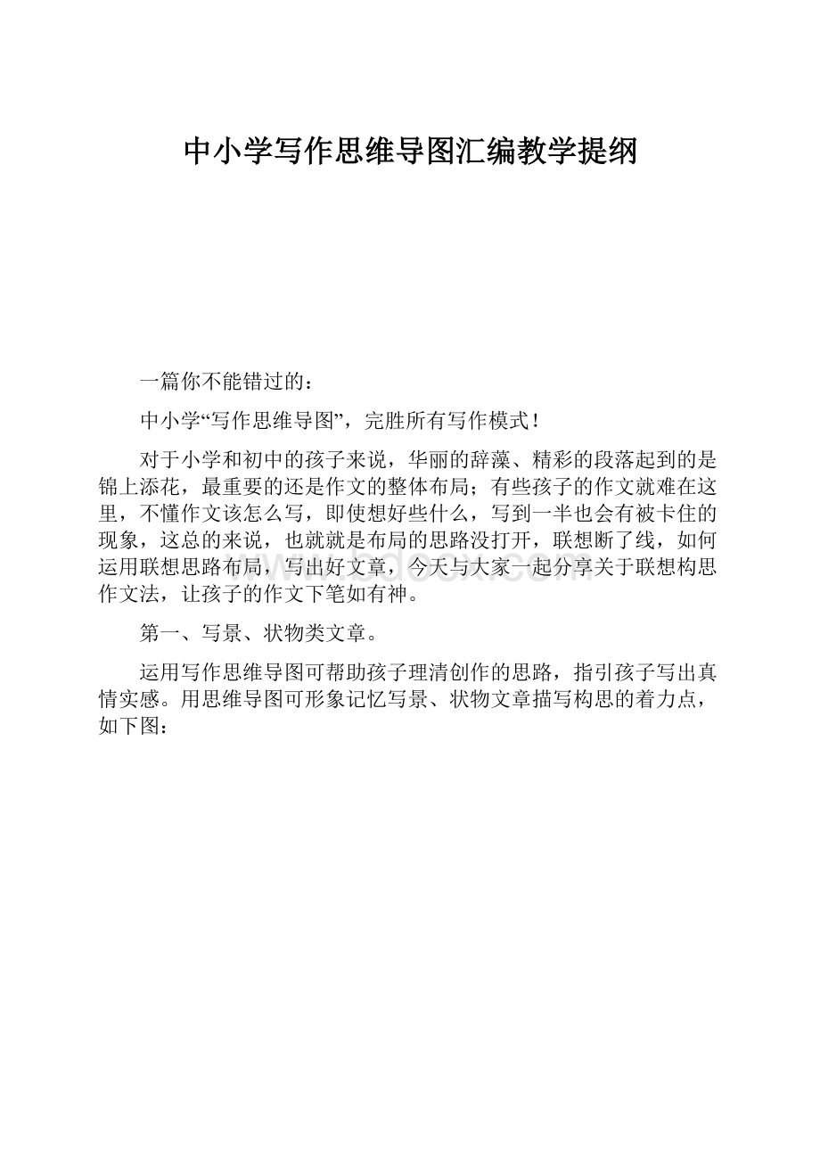 中小学写作思维导图汇编教学提纲.docx