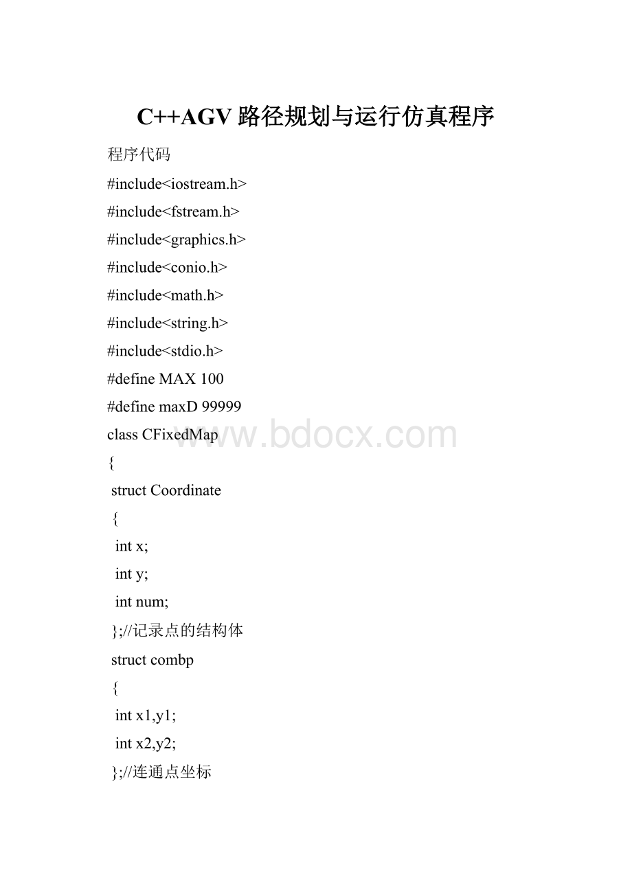 C++AGV路径规划与运行仿真程序.docx