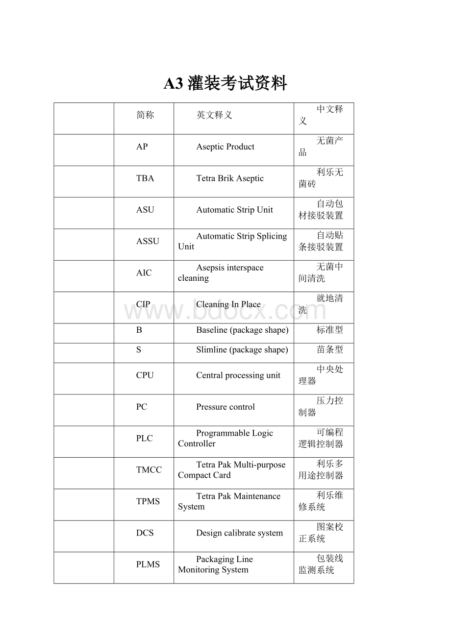 A3灌装考试资料.docx