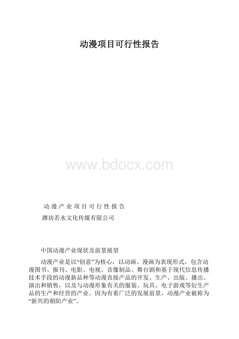 动漫项目可行性报告.docx