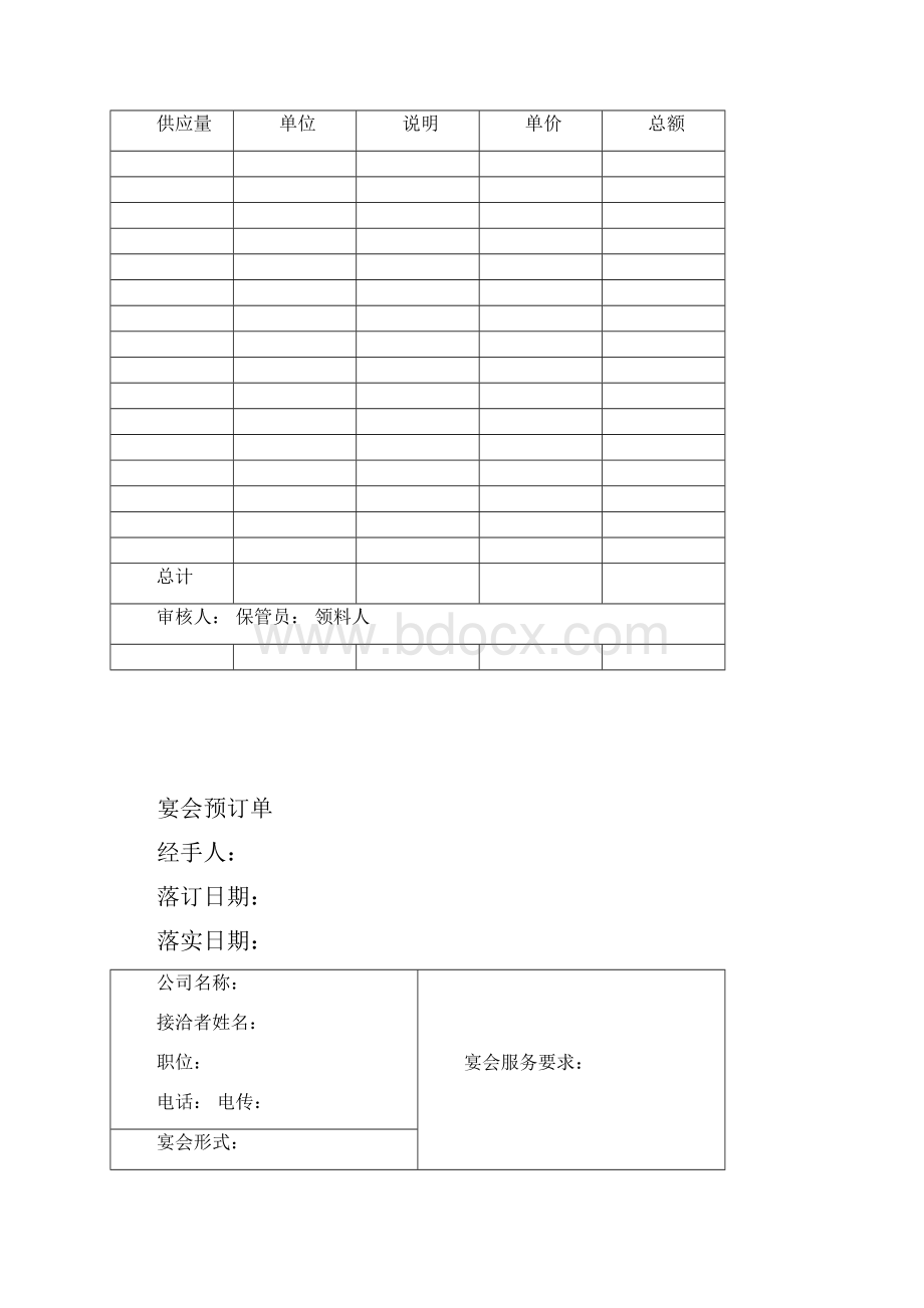 餐饮部常用表格表格格式.docx_第2页