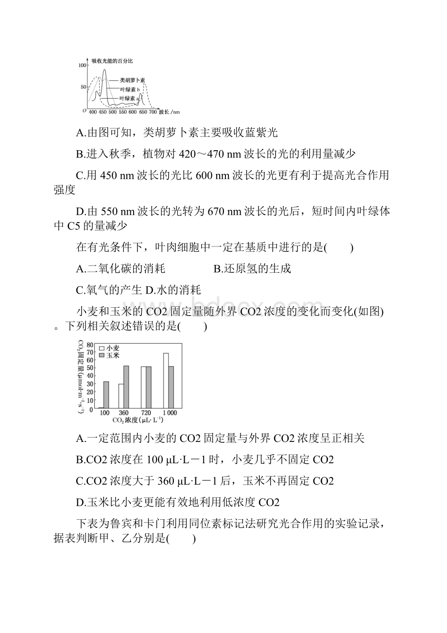 高考一轮版高考生物一轮复习刷题练10 光合作用含答案解析.docx_第2页