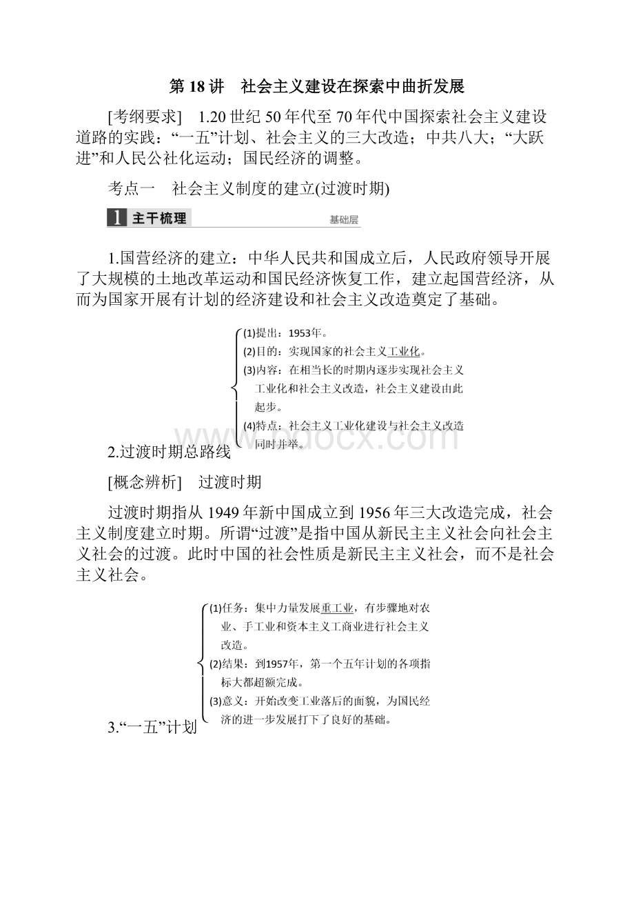 新江苏专用高考历史二轮专题复习专题八第18讲中国社会主义建设道路的探索教案人民版.docx_第2页