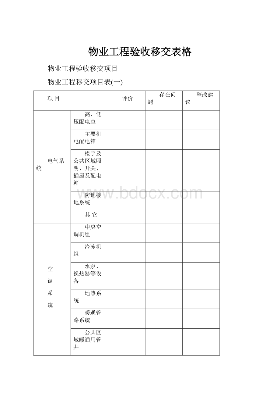 物业工程验收移交表格.docx