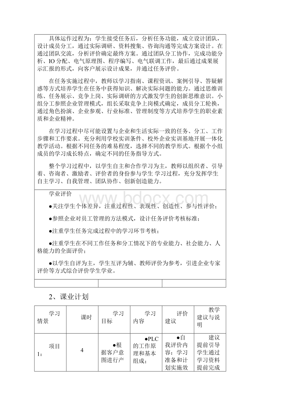 《PLC应用技术》项目化课程课程标准.docx_第3页