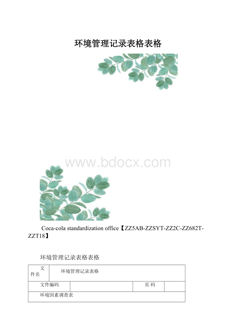 环境管理记录表格表格.docx