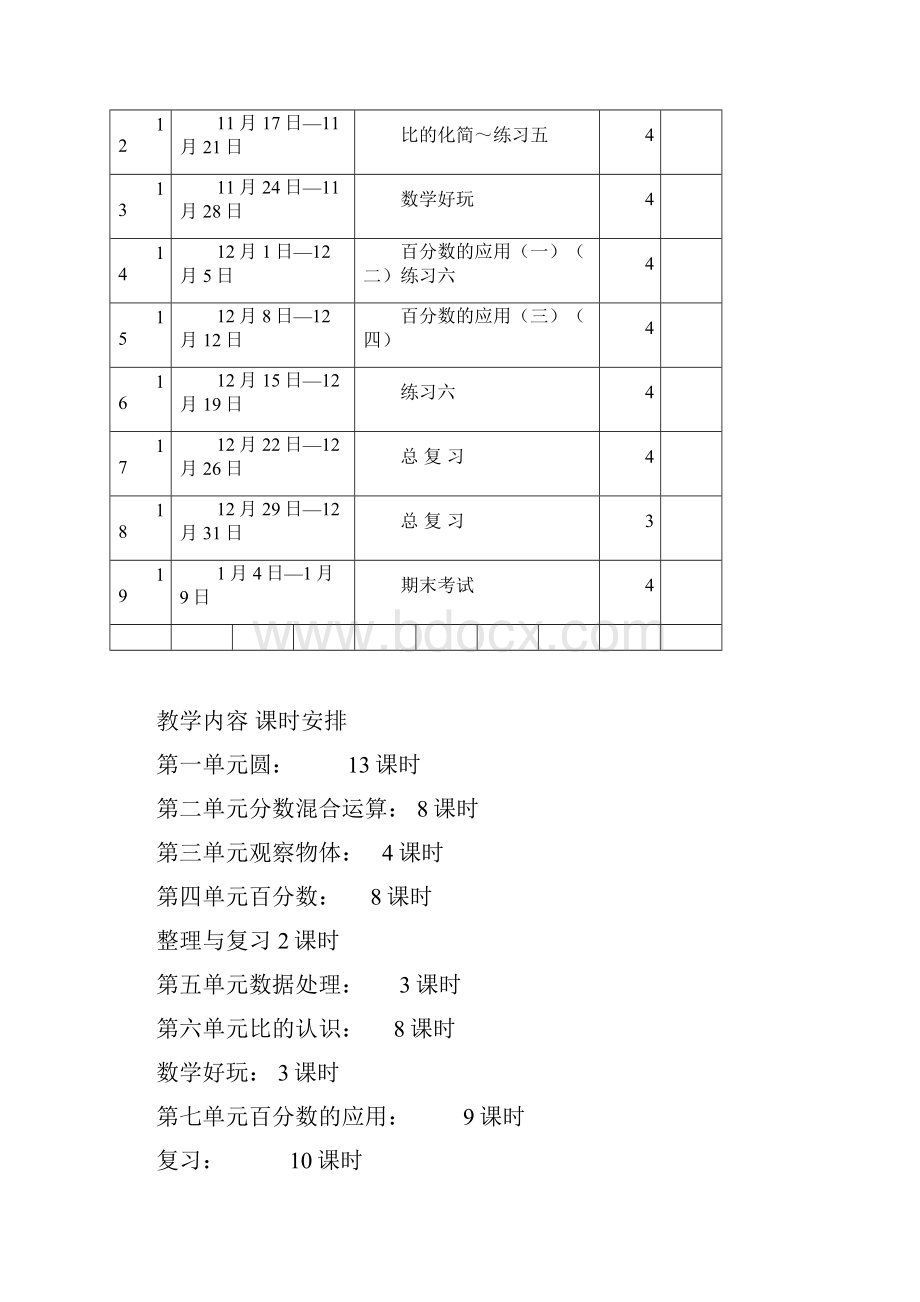 学年度北师大版六年级数学上册全册优秀教案第一学期优秀教学设计含教学计划与进度表.docx_第2页