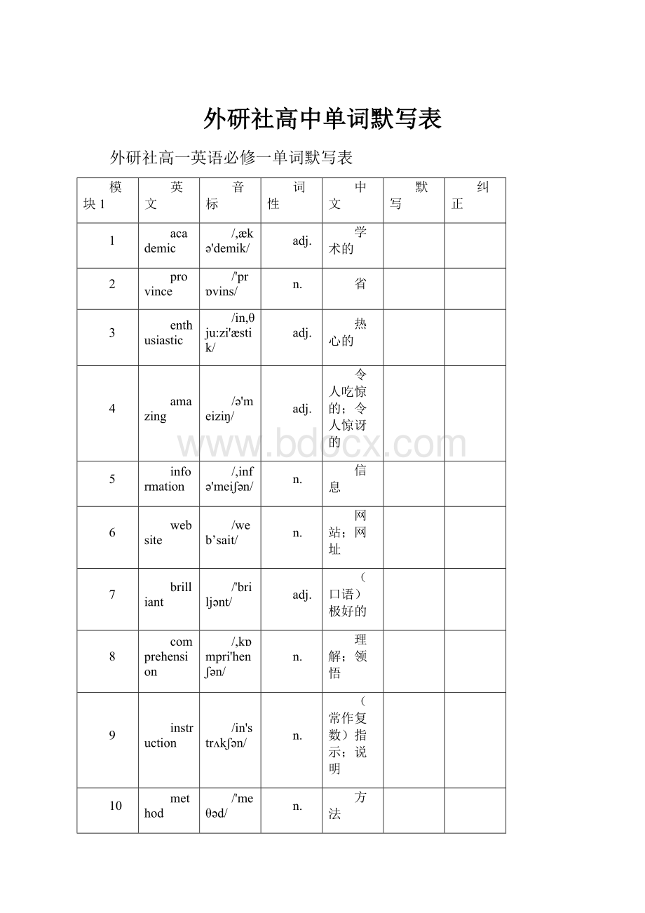 外研社高中单词默写表.docx_第1页