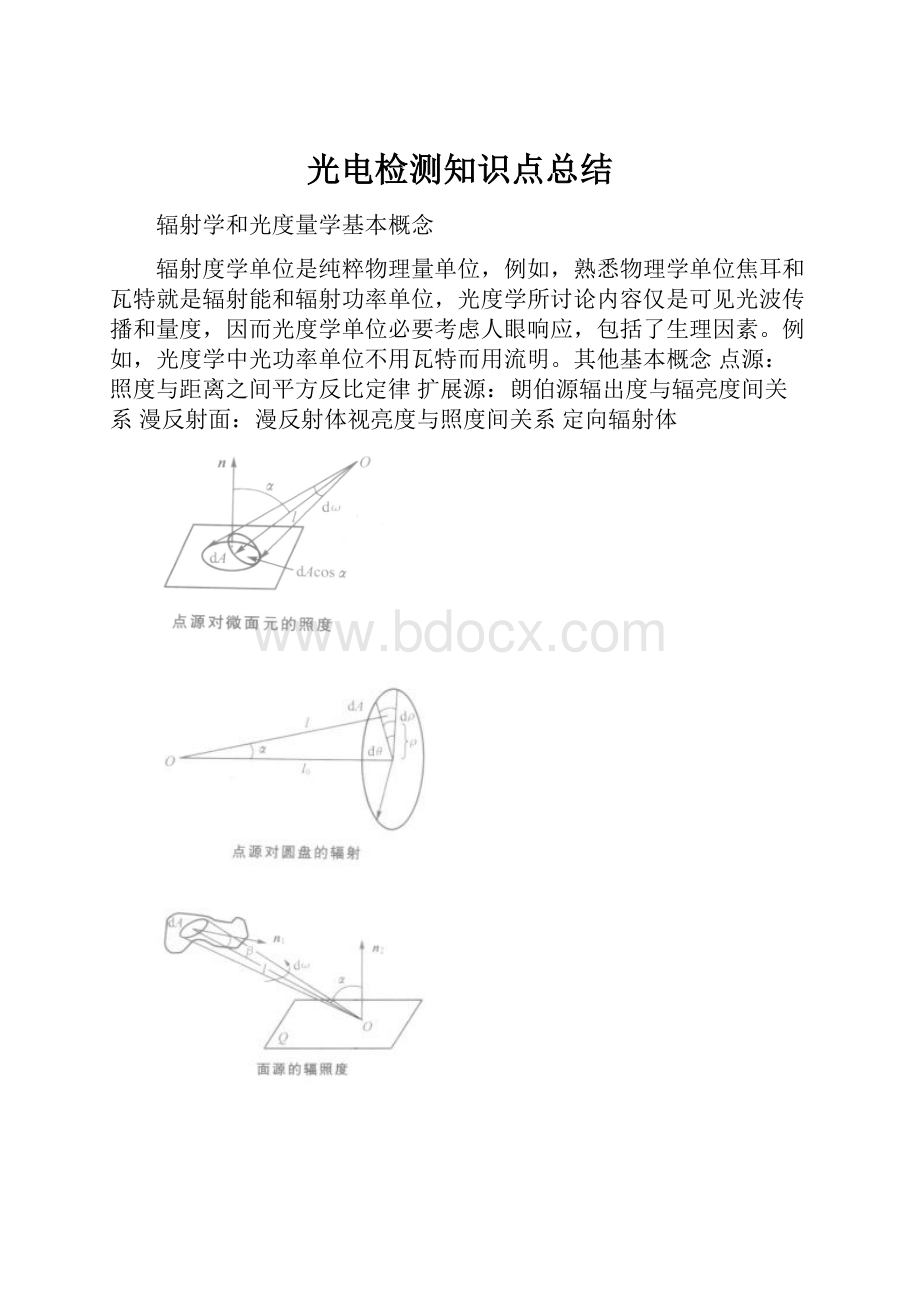 光电检测知识点总结.docx