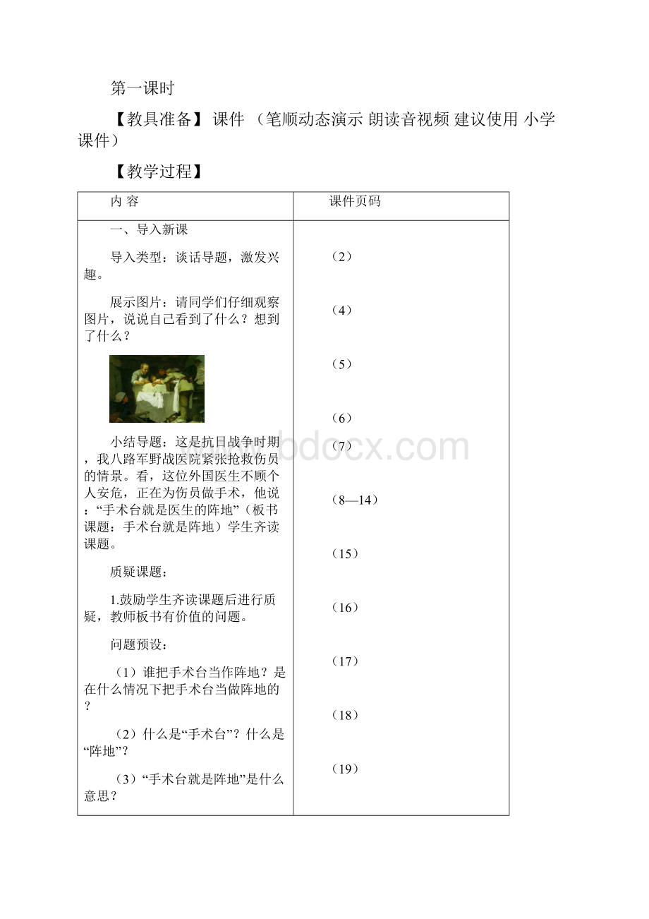 最新人教部编版小学语文三年级上册27手术台就是阵地教案.docx_第2页