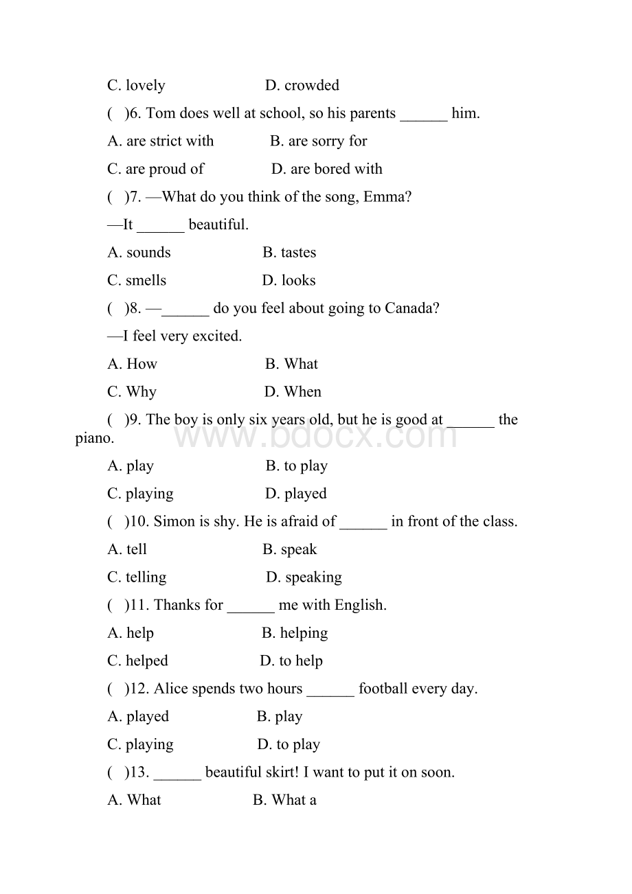 学年八年级英语下册 module 1 feelings and impressions测试题 新版外研版.docx_第2页