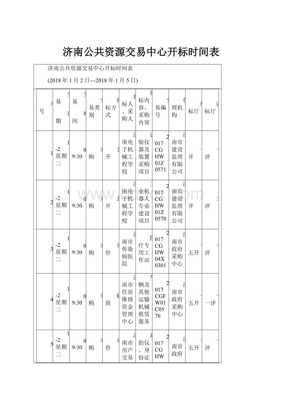 济南公共资源交易中心开标时间表.docx