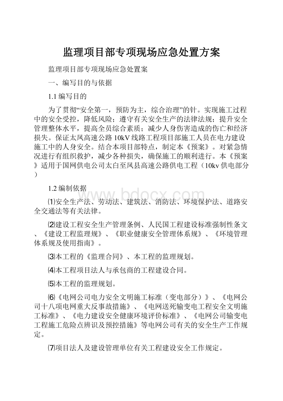 监理项目部专项现场应急处置方案.docx