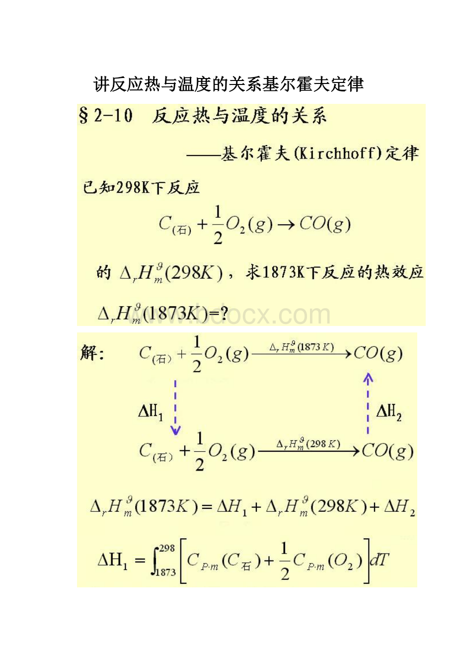 讲反应热与温度的关系基尔霍夫定律.docx