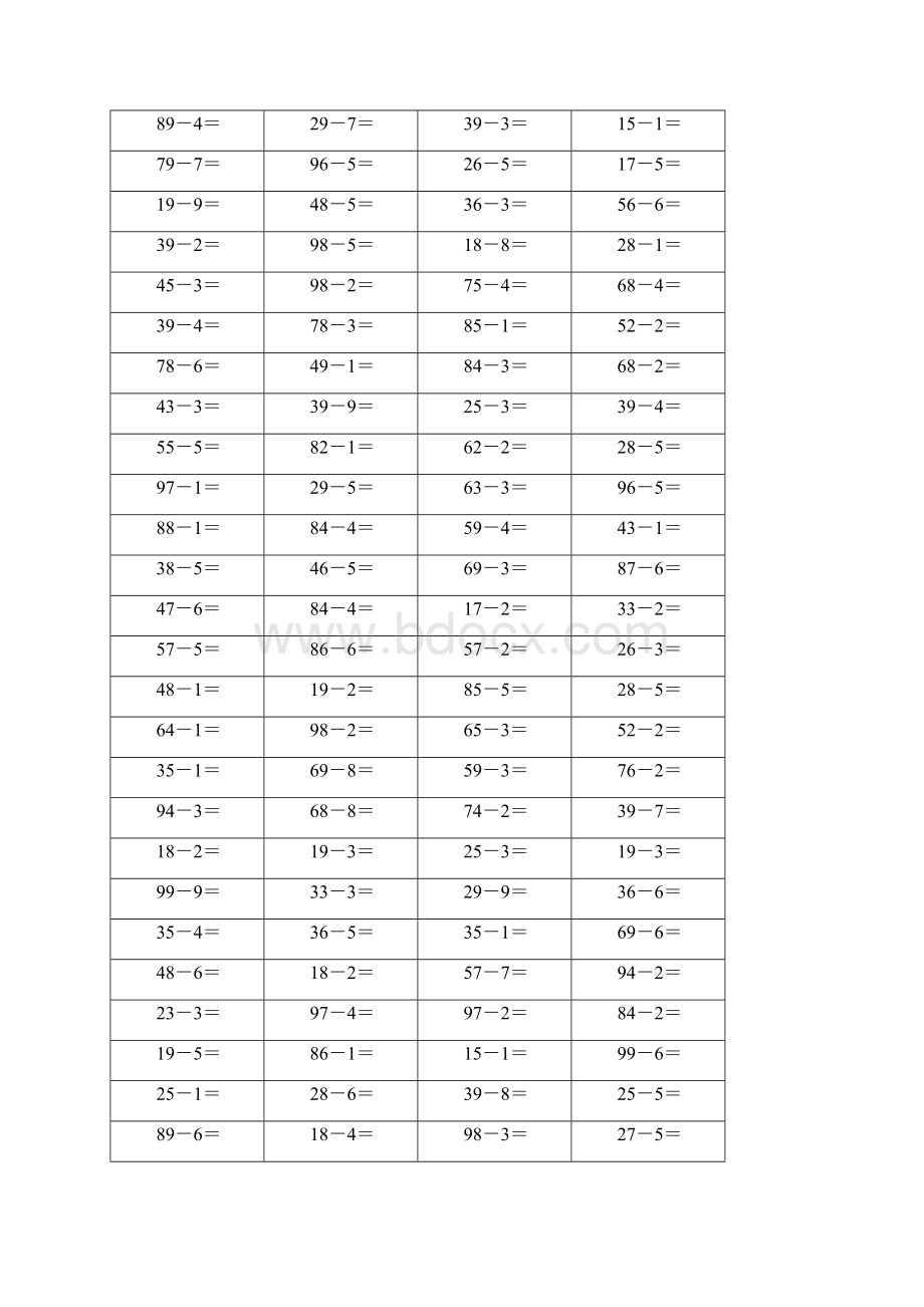 100以内不退位减一位数.docx_第2页