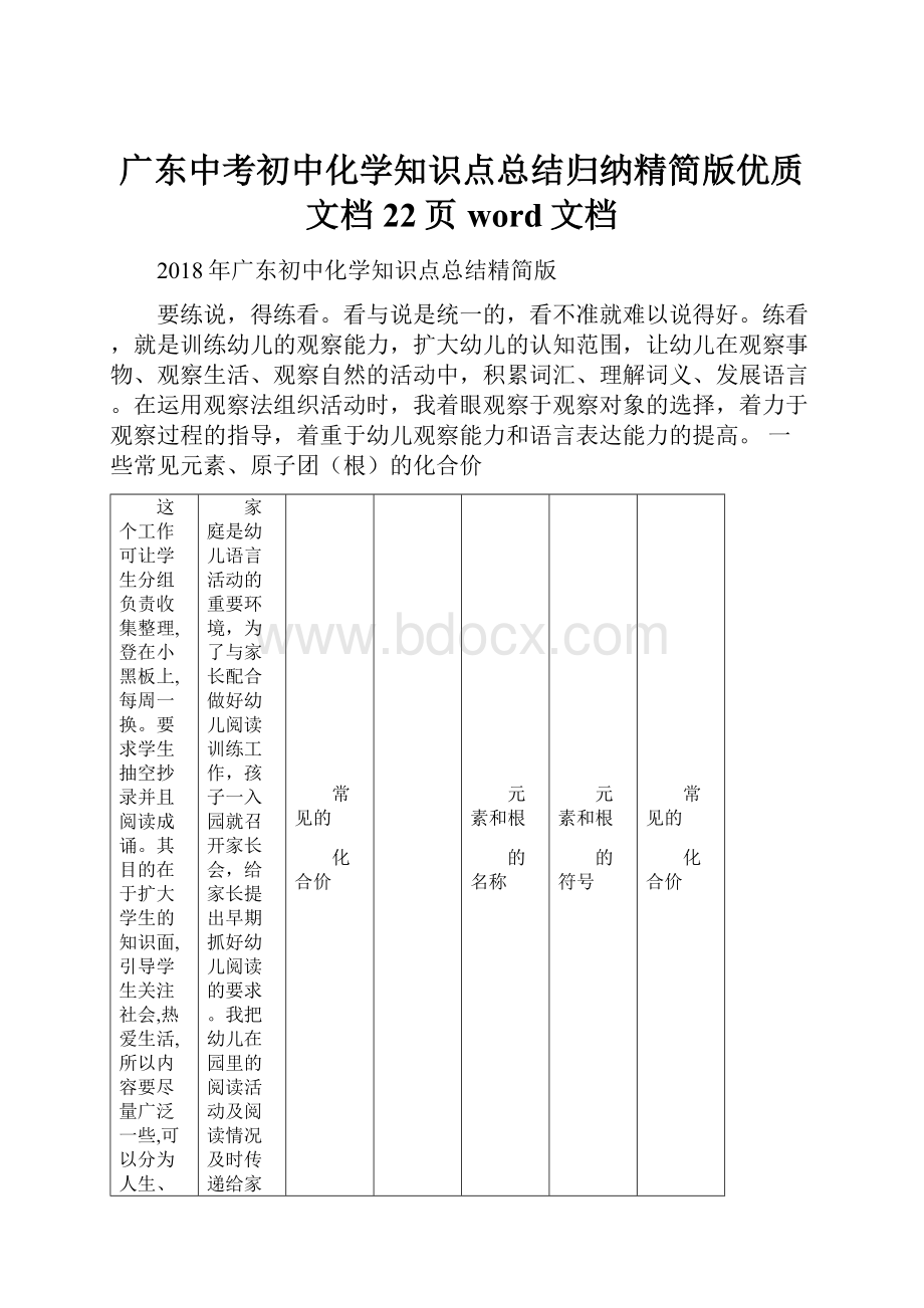 广东中考初中化学知识点总结归纳精简版优质文档22页word文档.docx_第1页