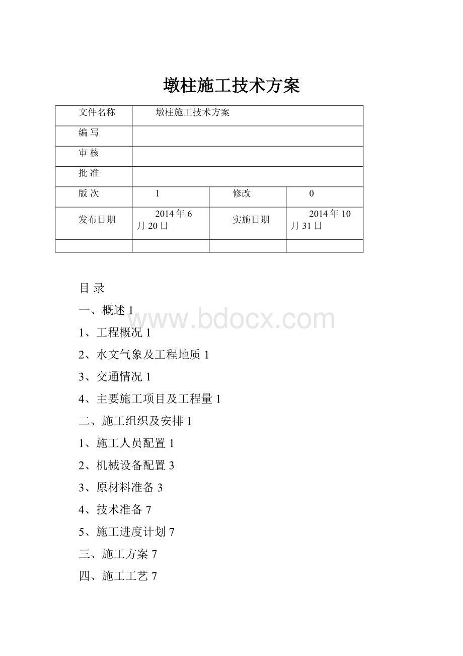 墩柱施工技术方案.docx