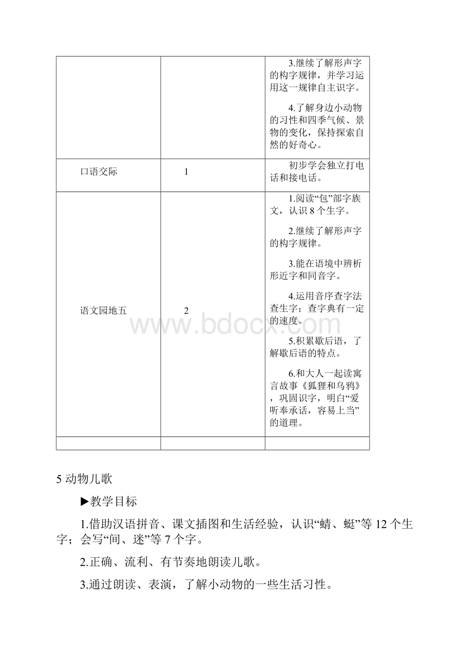 部编人教版一年级语文下册识字5 动物儿歌教案.docx_第2页