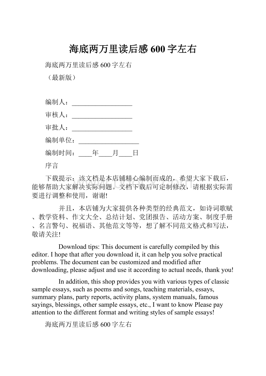 海底两万里读后感600字左右.docx