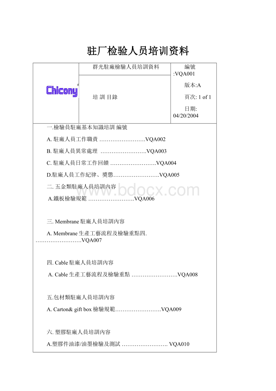 驻厂检验人员培训资料.docx