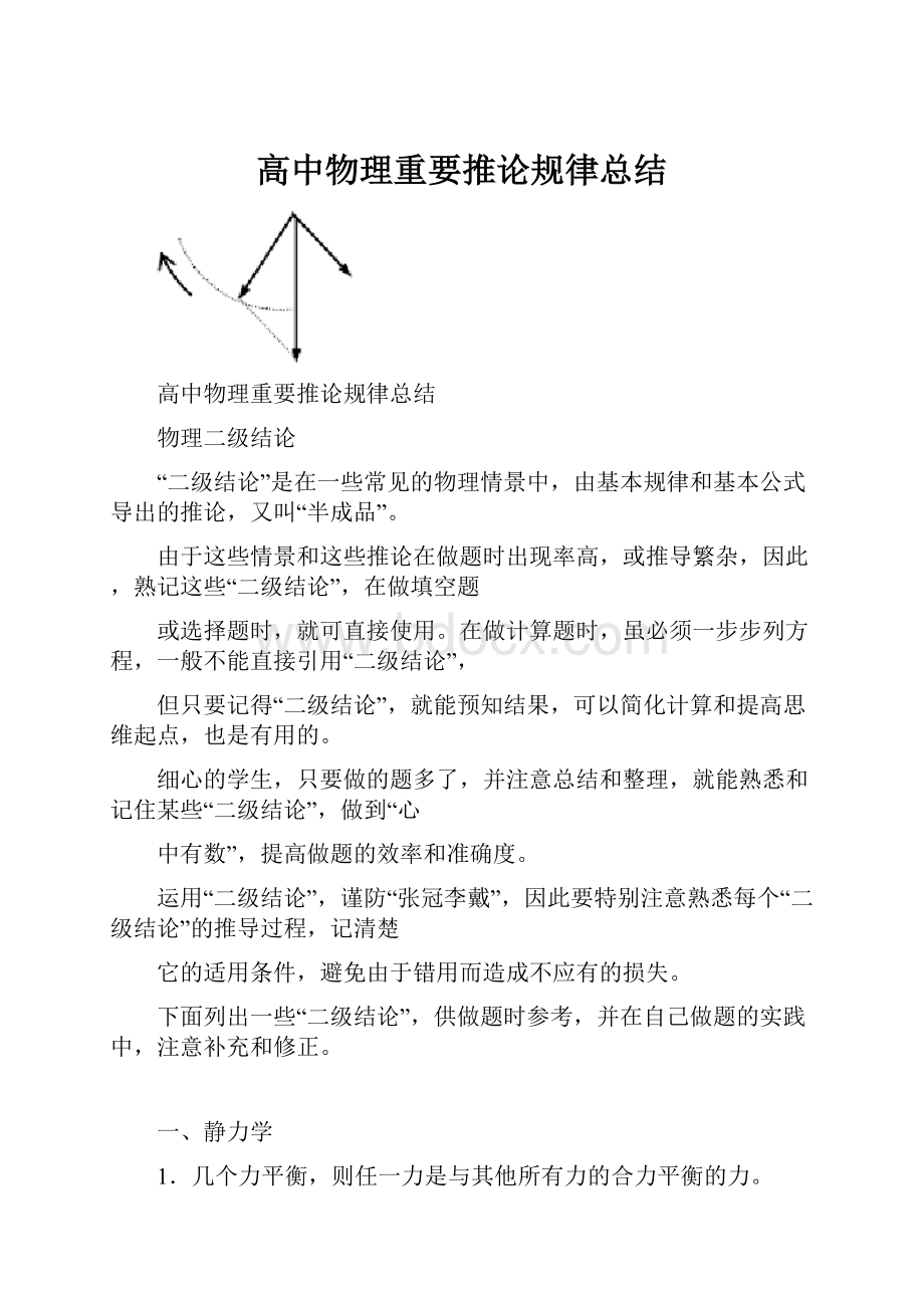 高中物理重要推论规律总结.docx_第1页