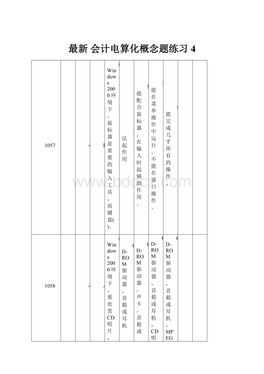 最新 会计电算化概念题练习4.docx_第1页