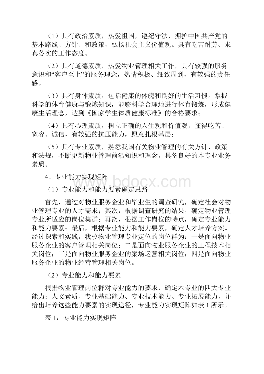 物业管理专业本科人才培养方案知识分享.docx_第3页