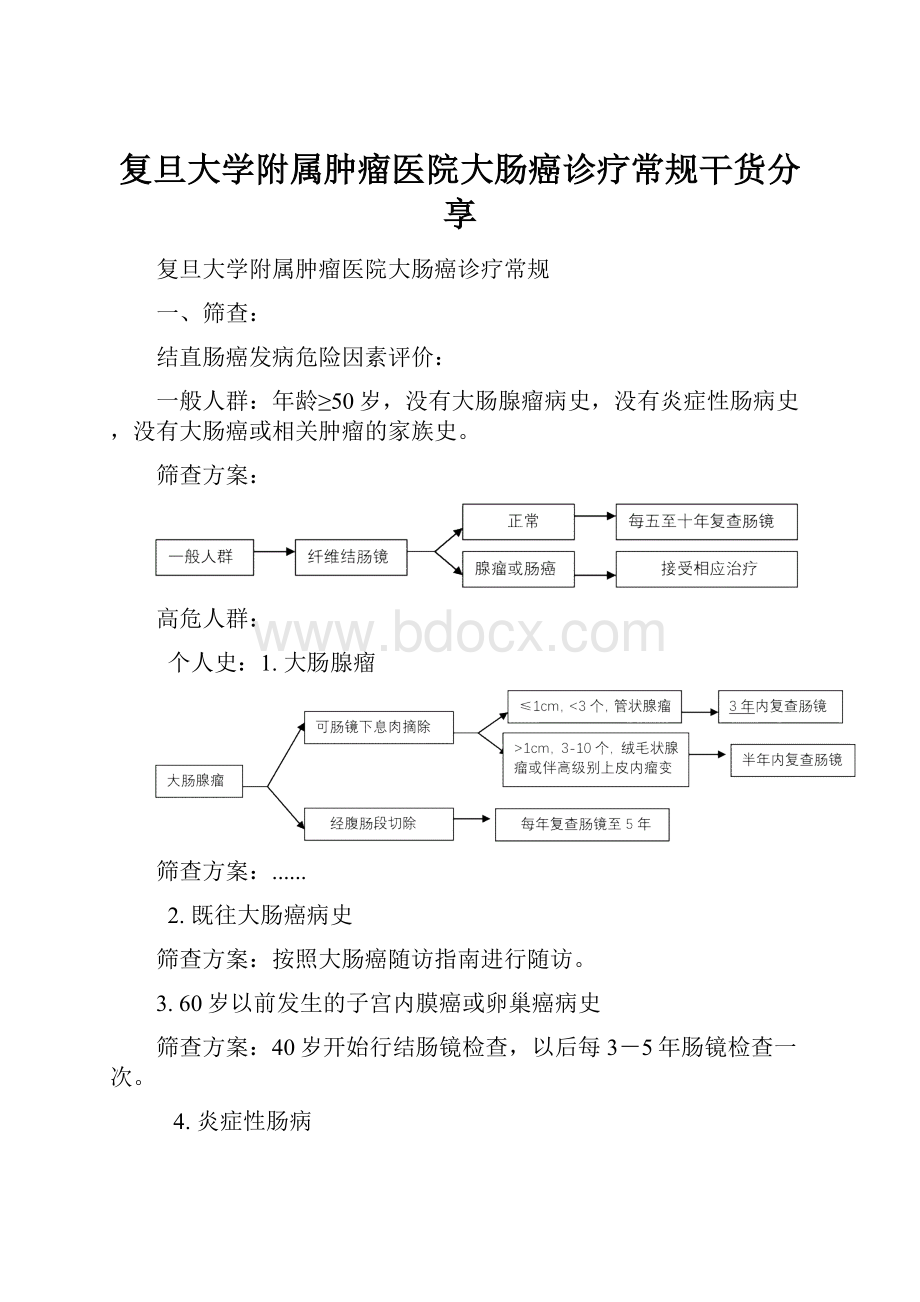 复旦大学附属肿瘤医院大肠癌诊疗常规干货分享.docx_第1页