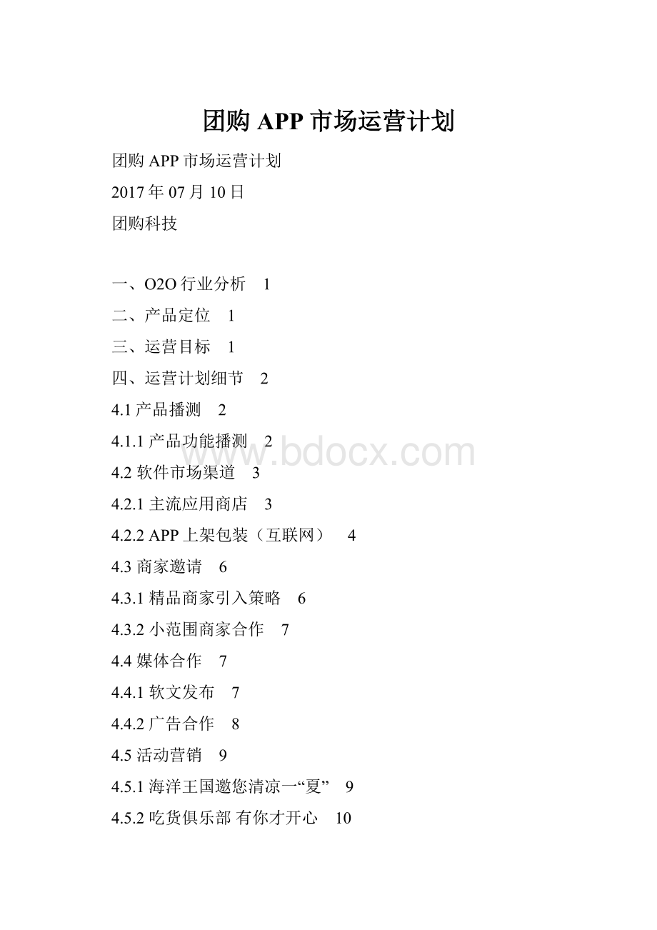团购APP市场运营计划.docx