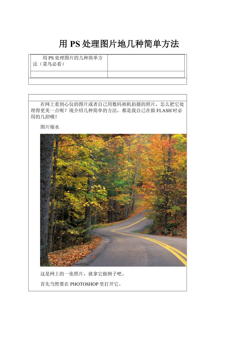 用PS处理图片地几种简单方法.docx