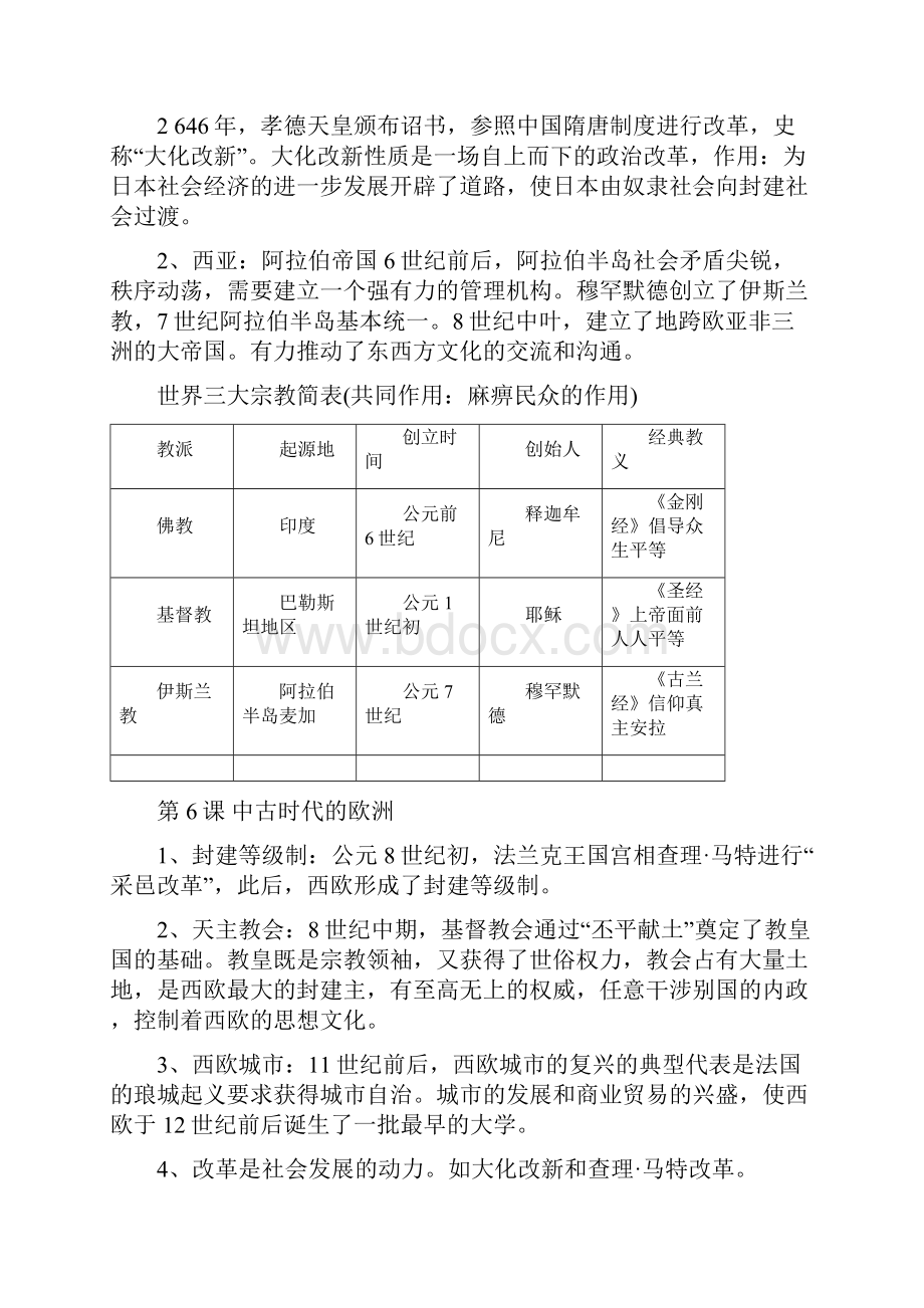 九年级历史上册华东师大版期末复习资料.docx_第3页