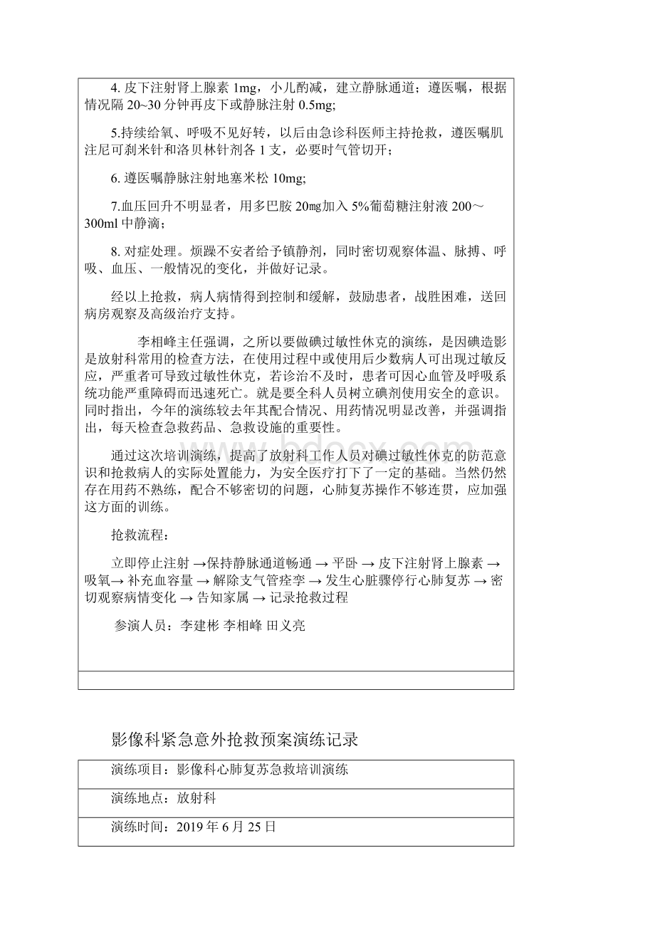 放射科紧急意外抢救预案演练记录.docx_第3页