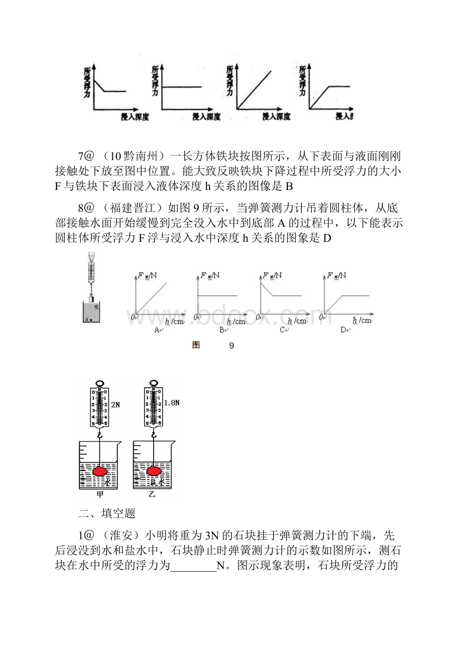 考试必备新人教版春八年级下册物理试题第10章第1节浮力.docx_第3页