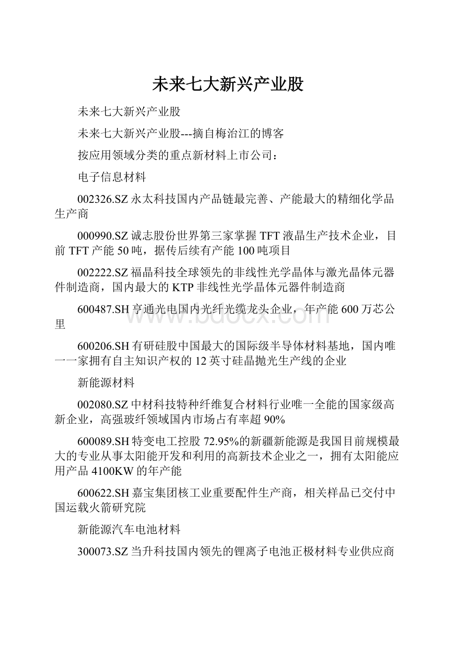 未来七大新兴产业股.docx