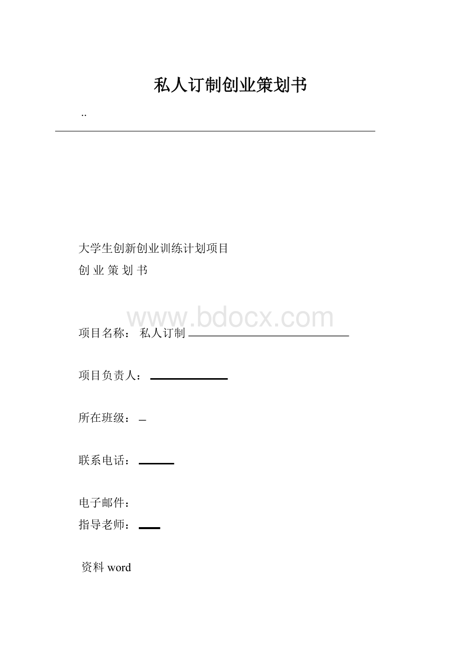 私人订制创业策划书.docx