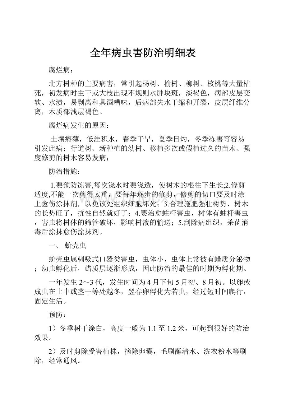 全年病虫害防治明细表.docx